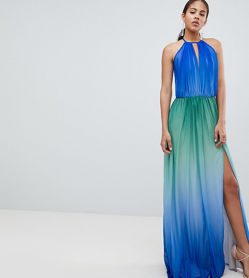 John Zack Tall Plunge Front Maxi With High Thigh Split