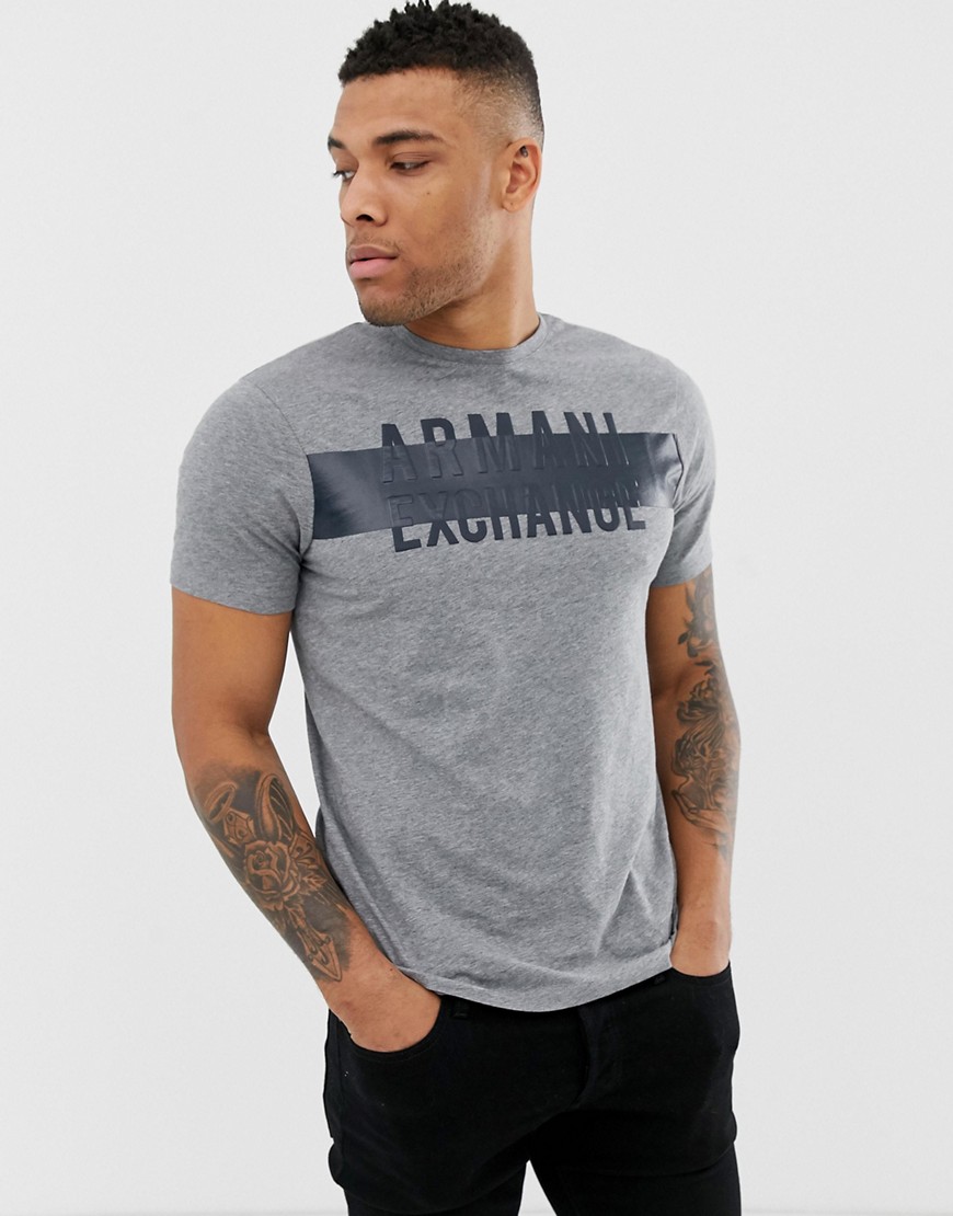 Armani Exchange rubberised logo t-shirt in grey