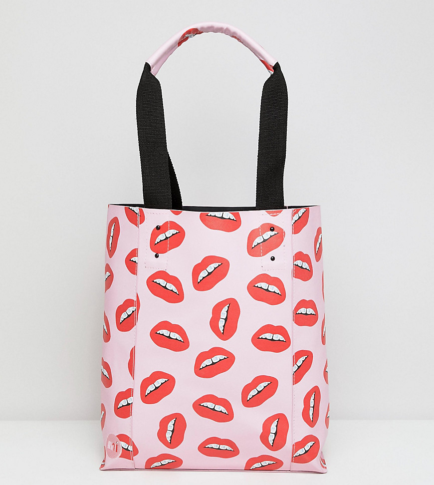 Mi Pac x Tatty Devine Pink Lips Print Shopper Bag Bag