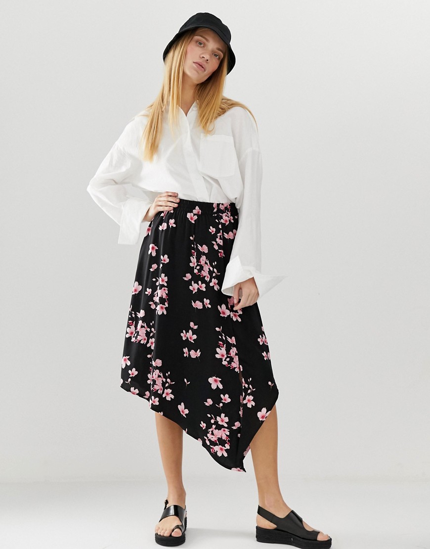 b.Young printed faux wrap skirt