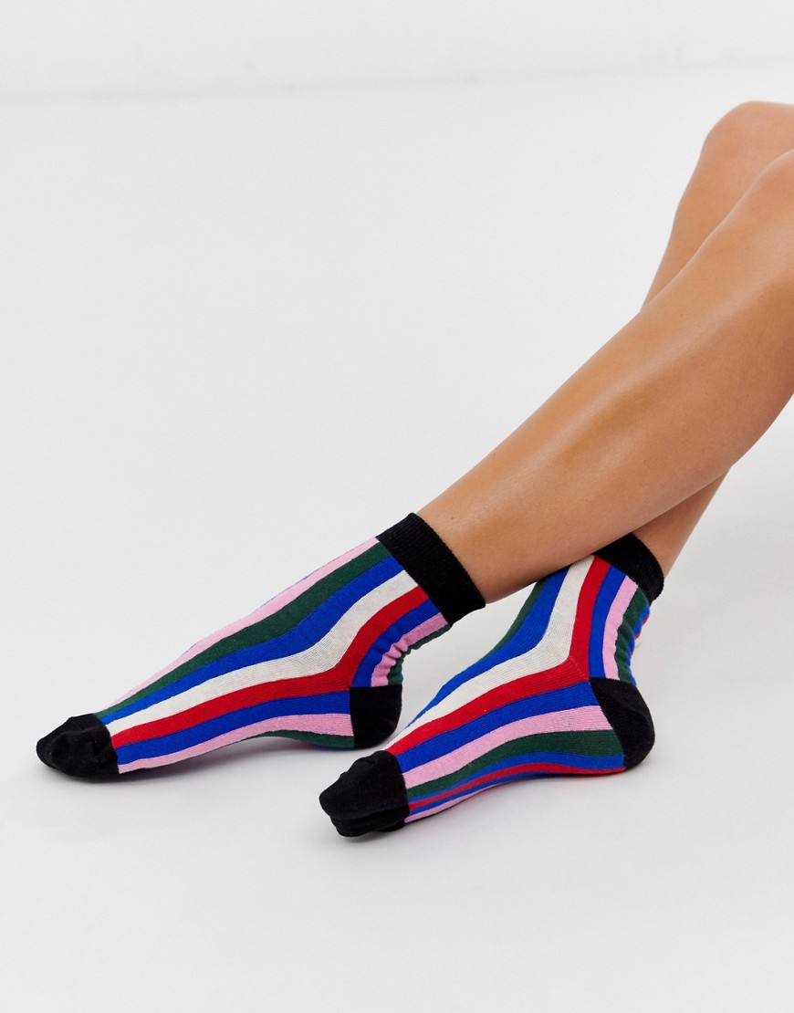 ASOS DESIGN stripe ankle socks