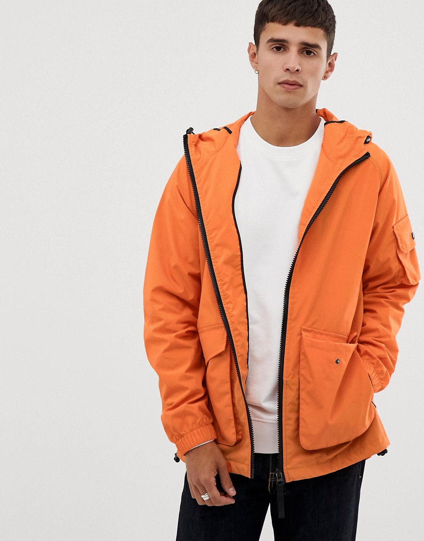 Bellfield lightweight hooded jacket in orange