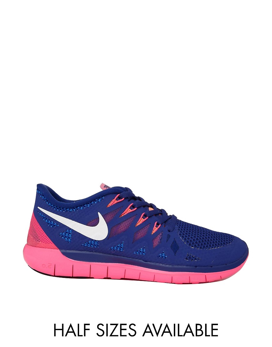 Pink | Nike Free 5.0 Blue/Pink Trainers at ASOS