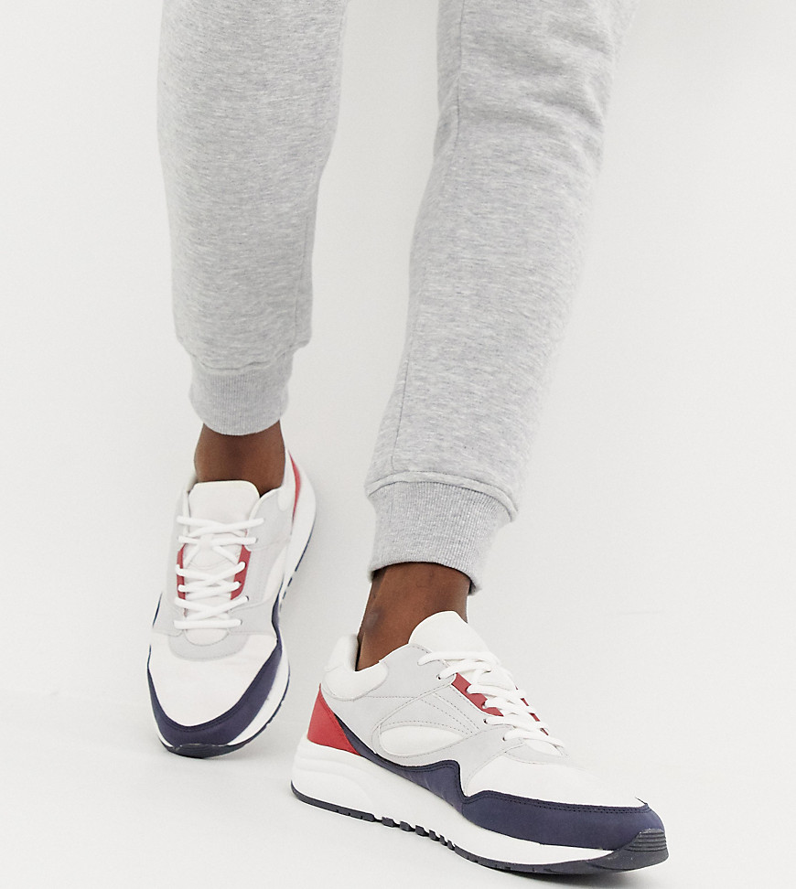 Pull&Bear chunky trainers with colour block in white