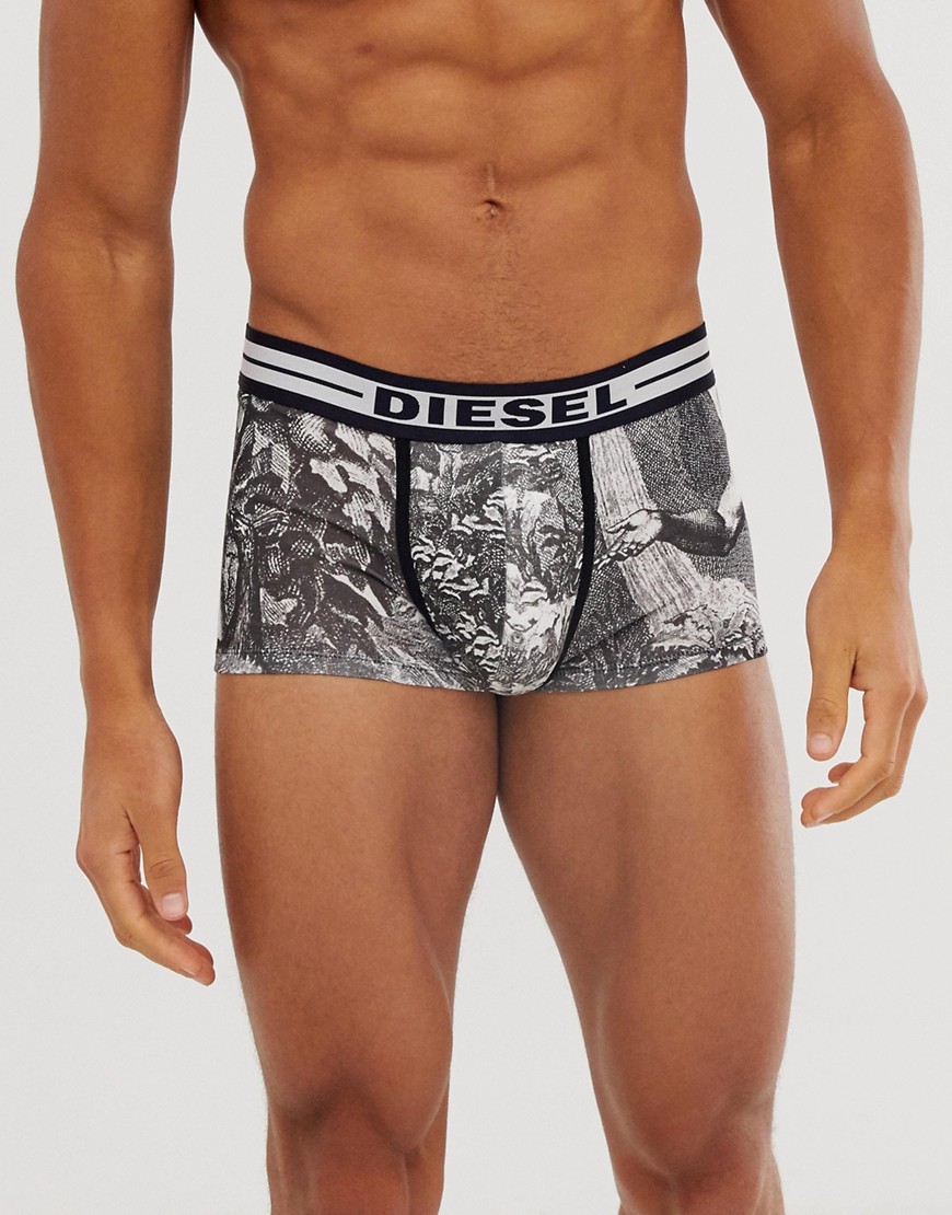 Diesel roman print trunks with logo waistband