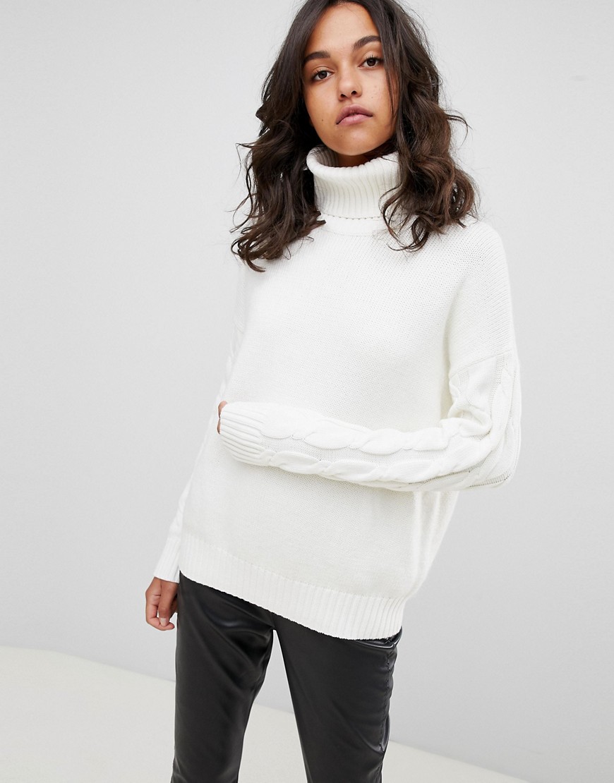 Boss Casual jumper with sleeve detail - Open white