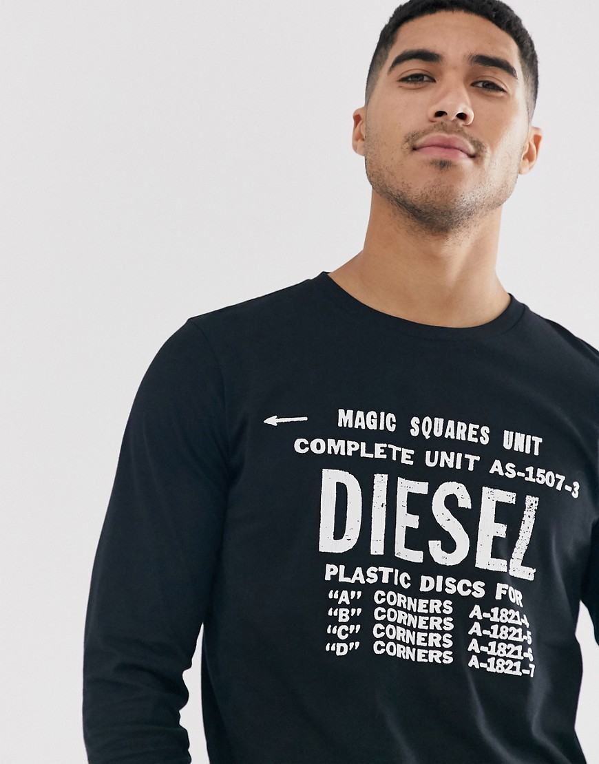 Diesel T-Diego-B6 logo long sleeve t-shirt in black