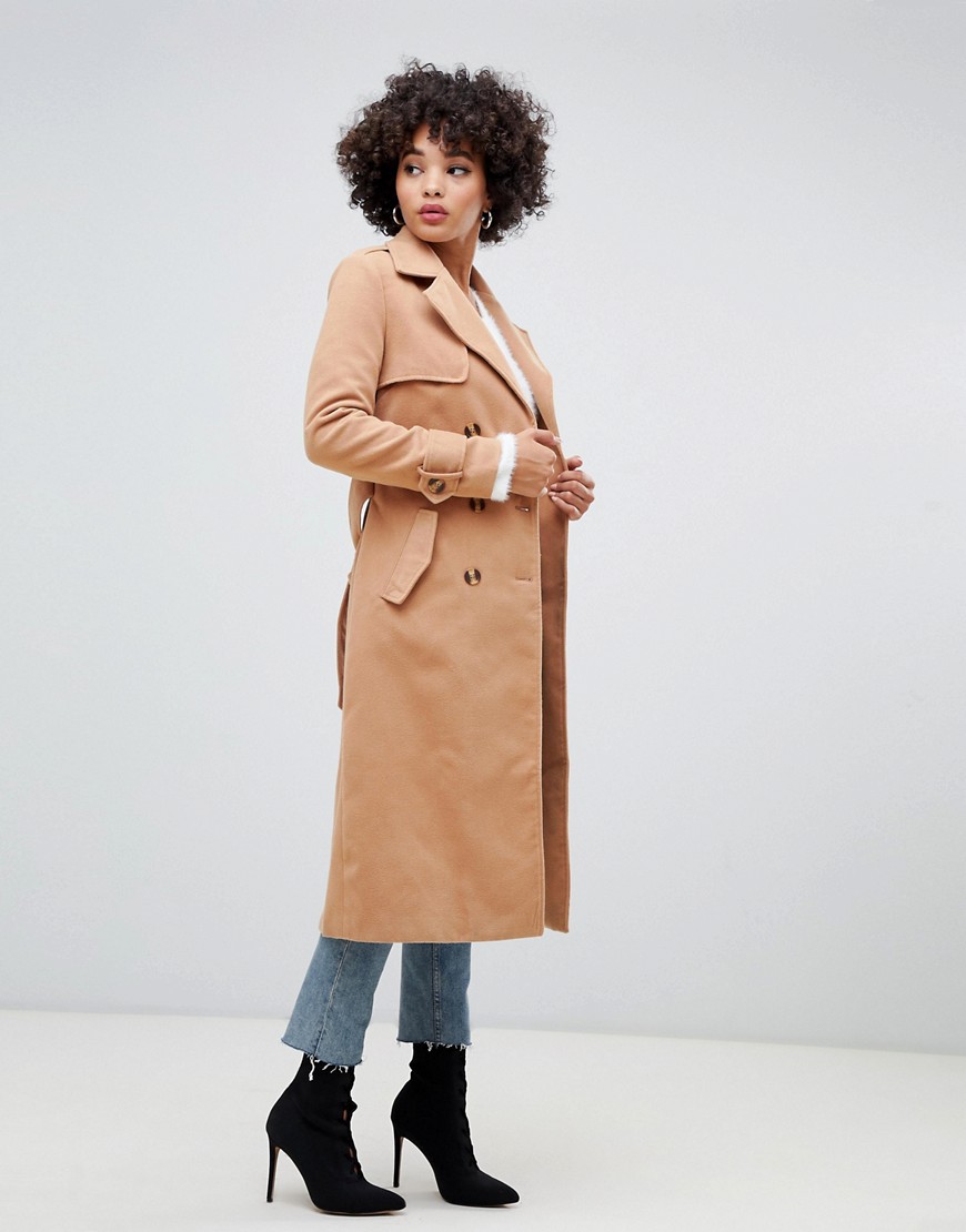 Missguided trench coat in camel