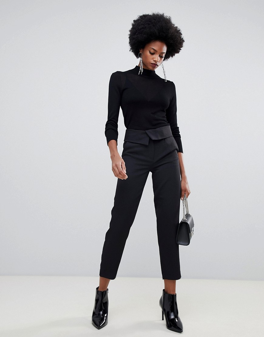 Sisley high waisted tailored trouser - Black