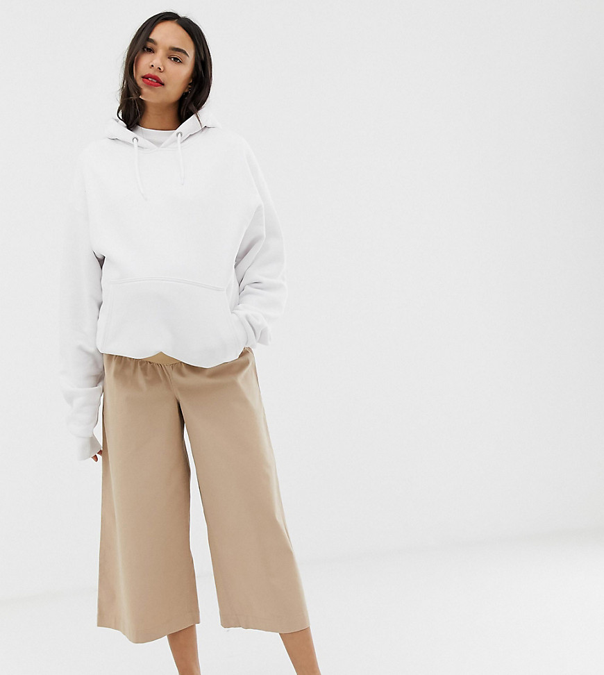 ASOS DESIGN Maternity casual culotte trouser in twill with under bump waistband