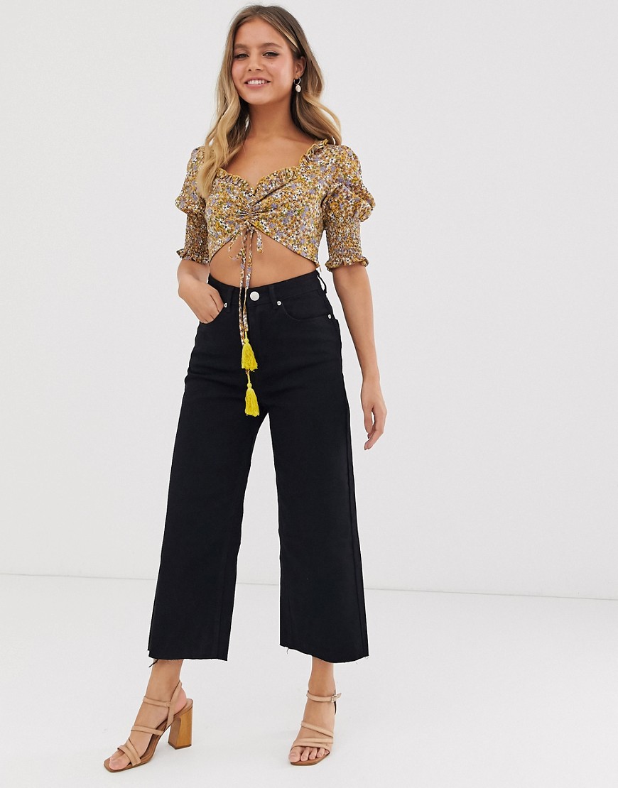 Glamorous cropped wide leg jeans