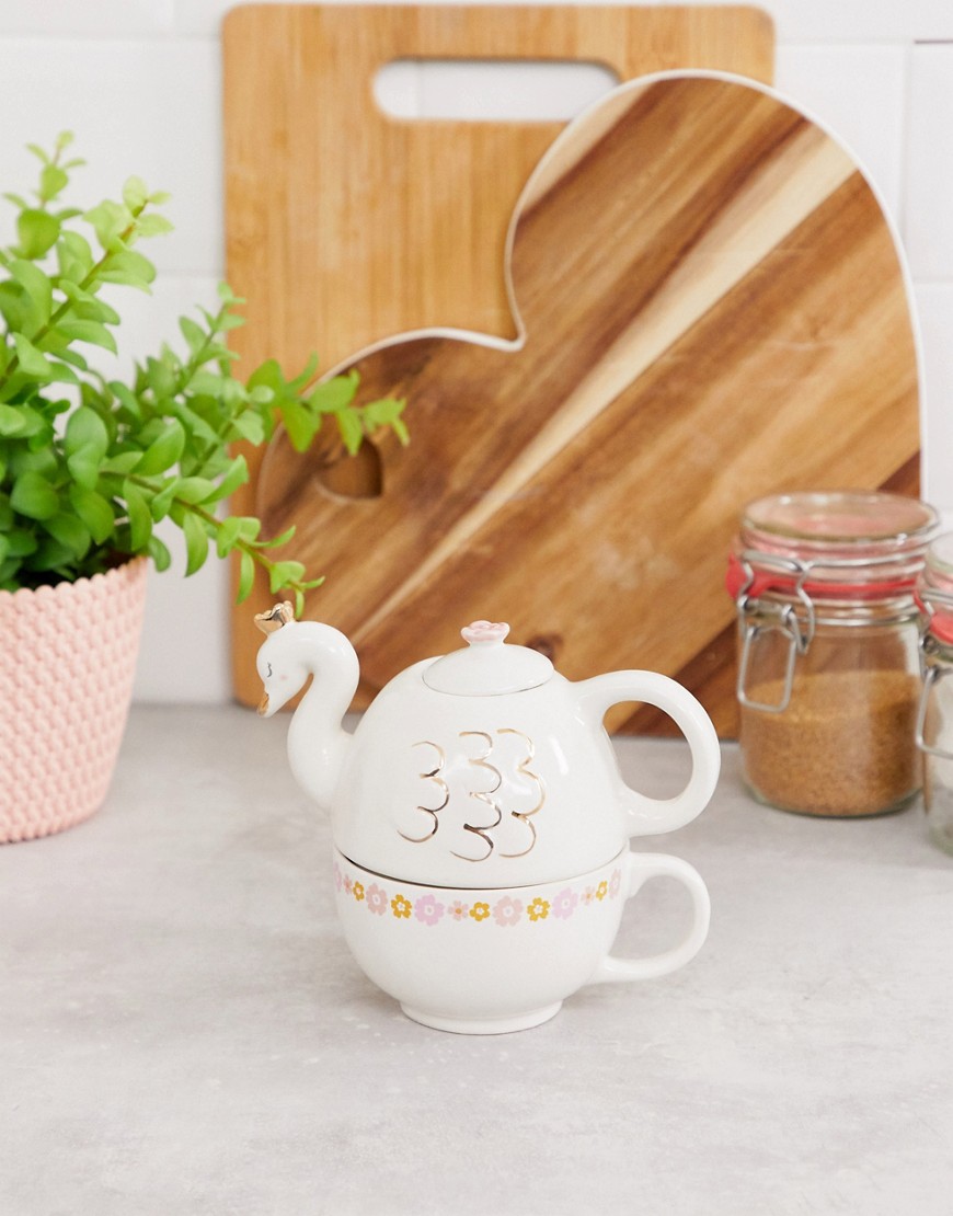 Sass & Belle Freya Swan Teapot and Cup