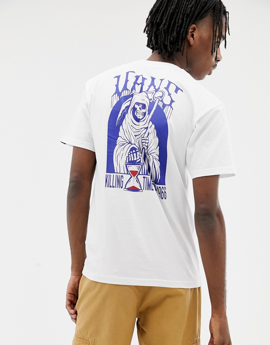 Vans t-shirt with reaper back print in white VN0A3HXUWHT1