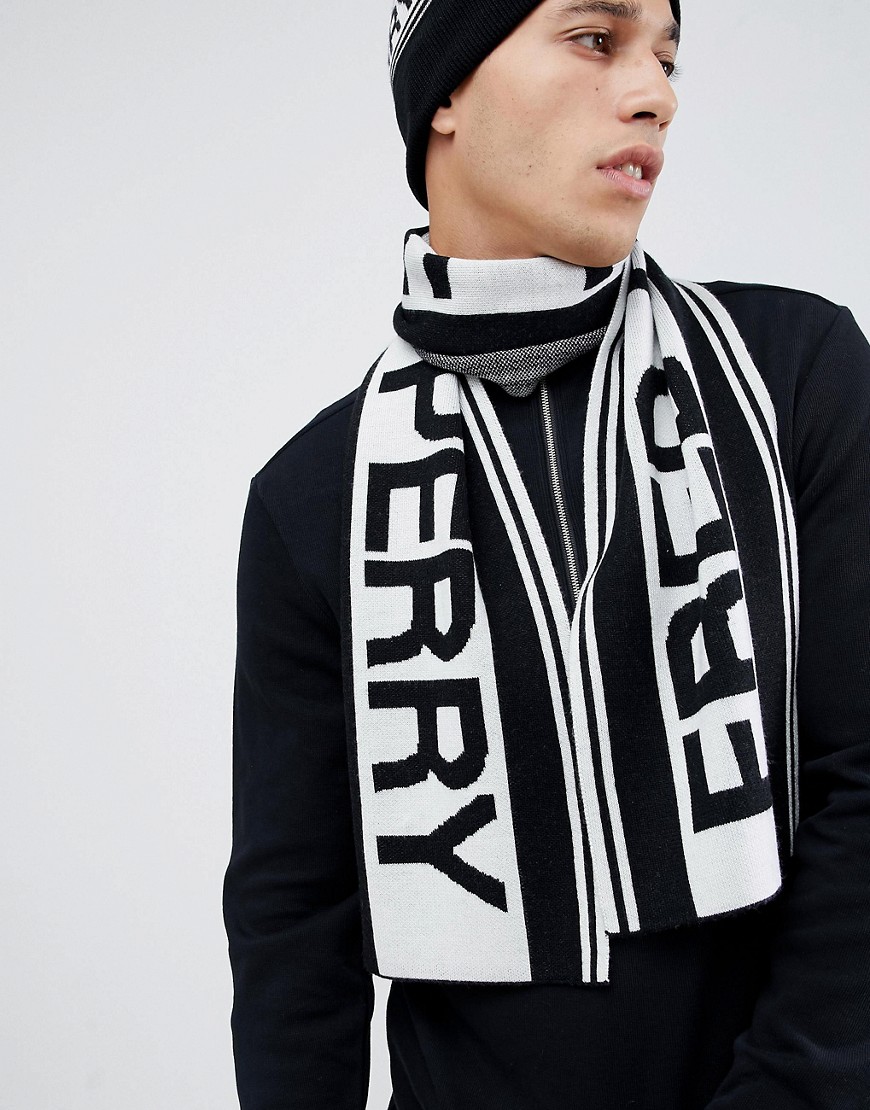 Fred Perry logo scarf in black