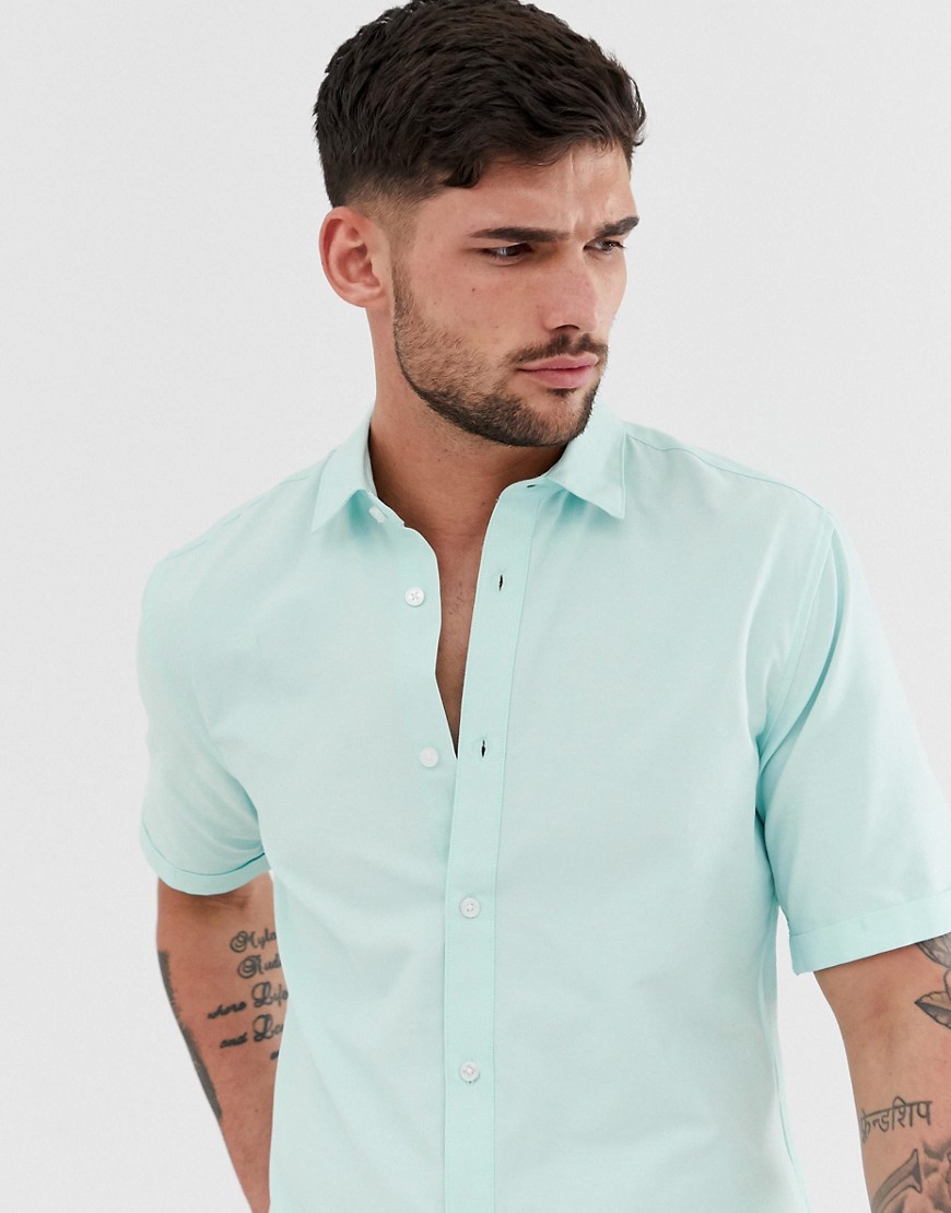 Only & Sons short sleeve oxford shirt in mint