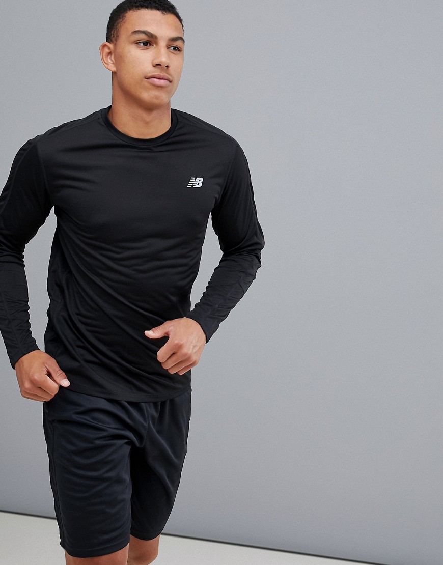 New Balance Running Accelerate long sleeve top in black - Black