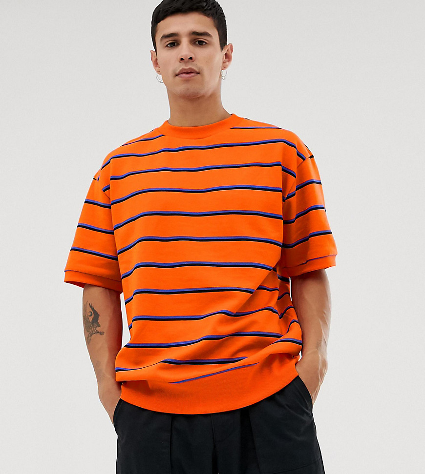 COLLUSION striped sweat top in orange