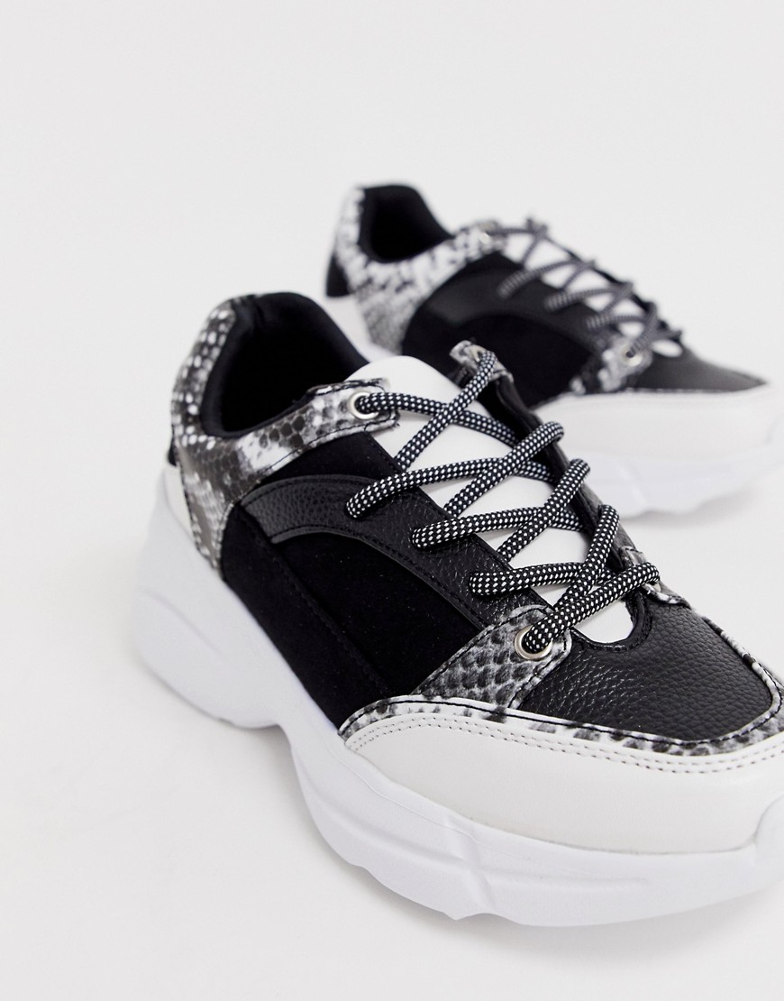 Lost Ink lace up trainer in snake