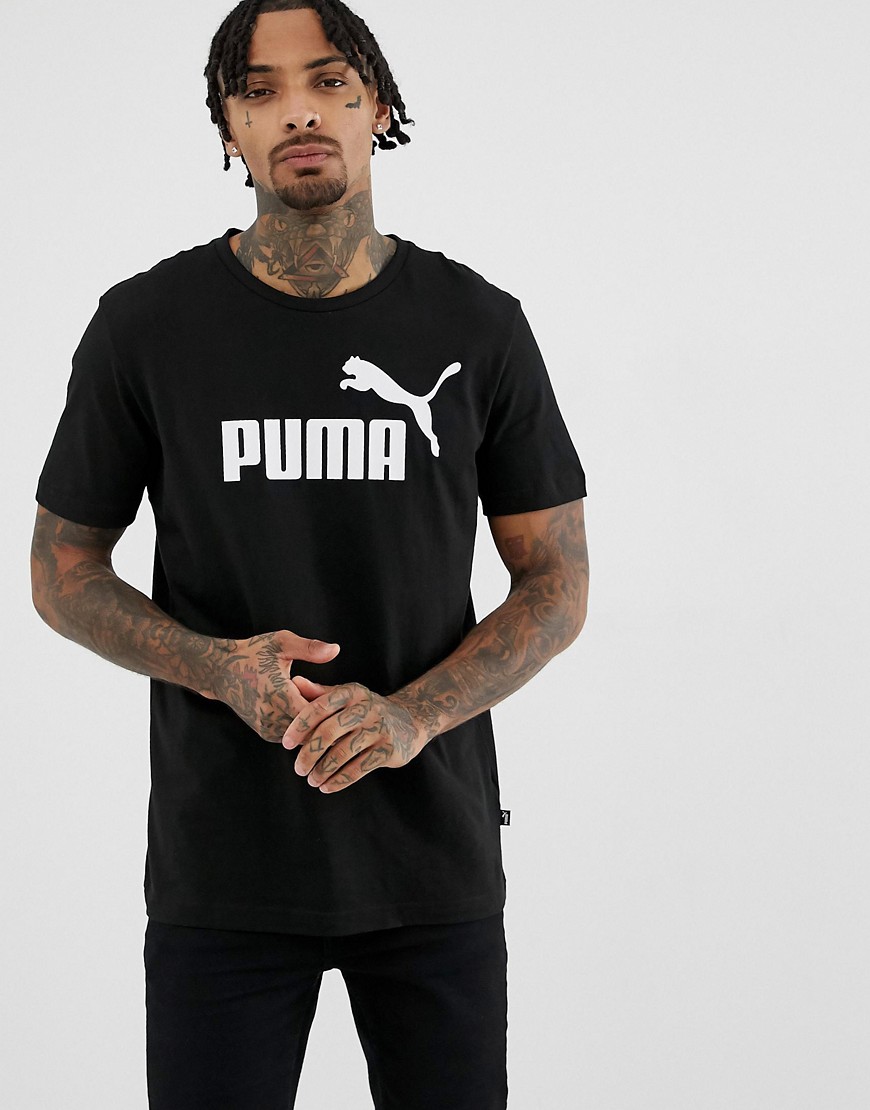 Puma Essentials t-shirt with large logo in black