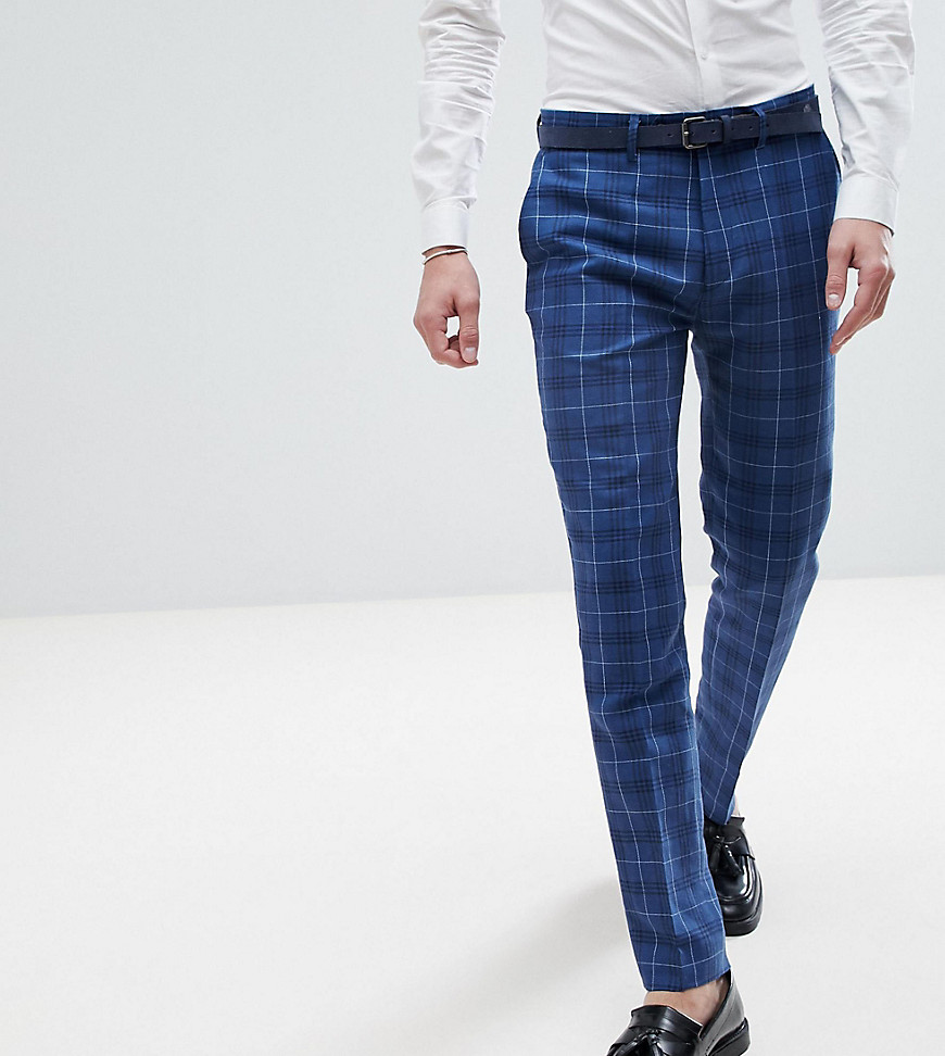 Gianni Feraud TALL Slim Fit Wedding Check Suit Trousers