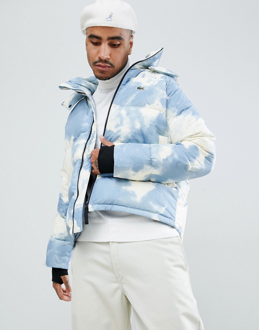 Lacoste L!VE clouded puffer jacket in blue