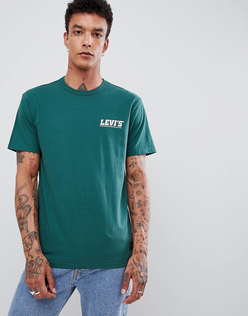 Levis Skateboarding T-Shirt With Small Logo In Green