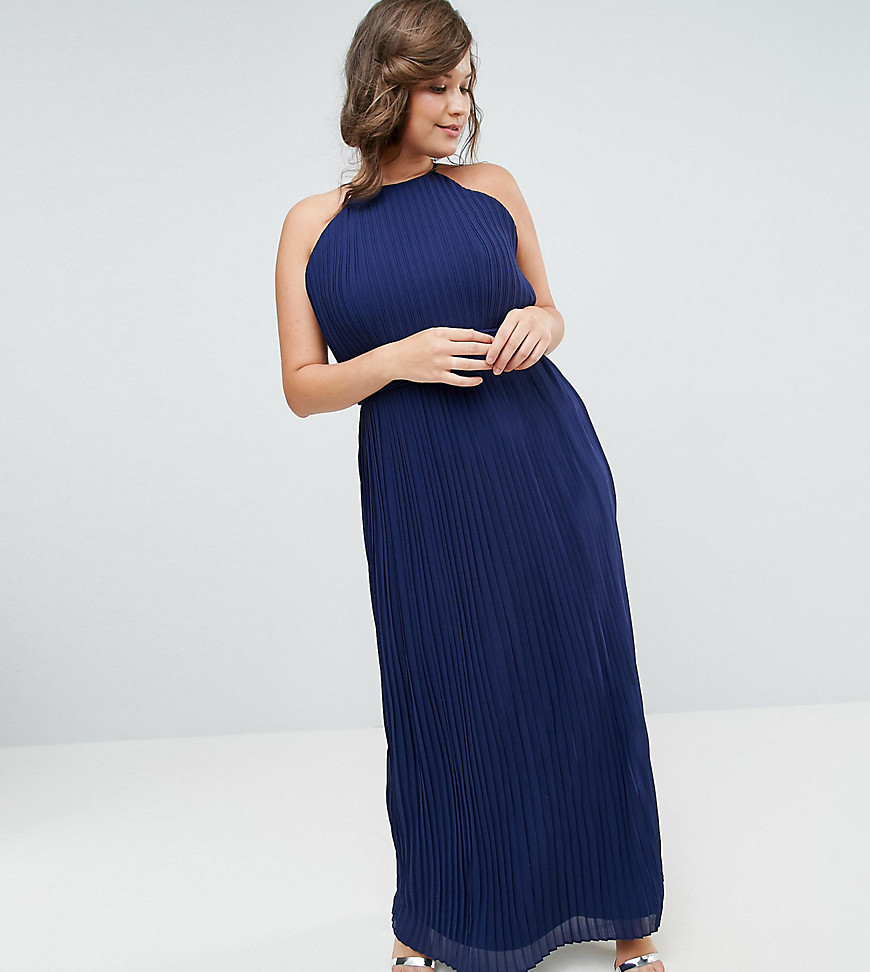Плиссированное платье макси TFNC Plus WEDDING - Темно-синий 