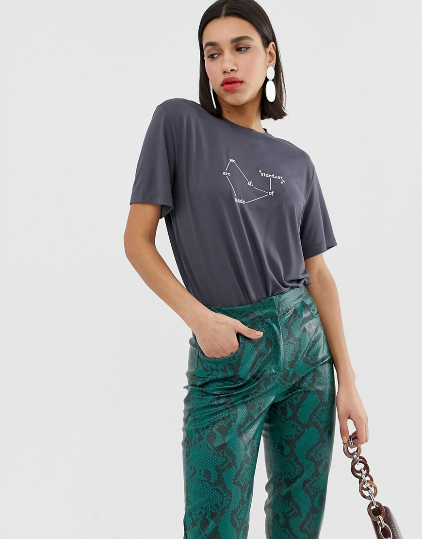 Neon Rose relaxed t-shirt with stardust print
