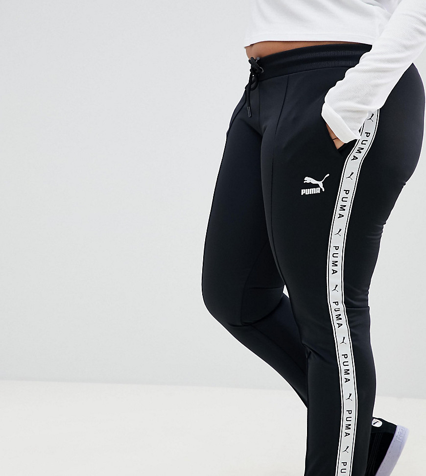 Puma Exclusive To ASOS Plus Taped Side Stripe Track Pants In Black - Black