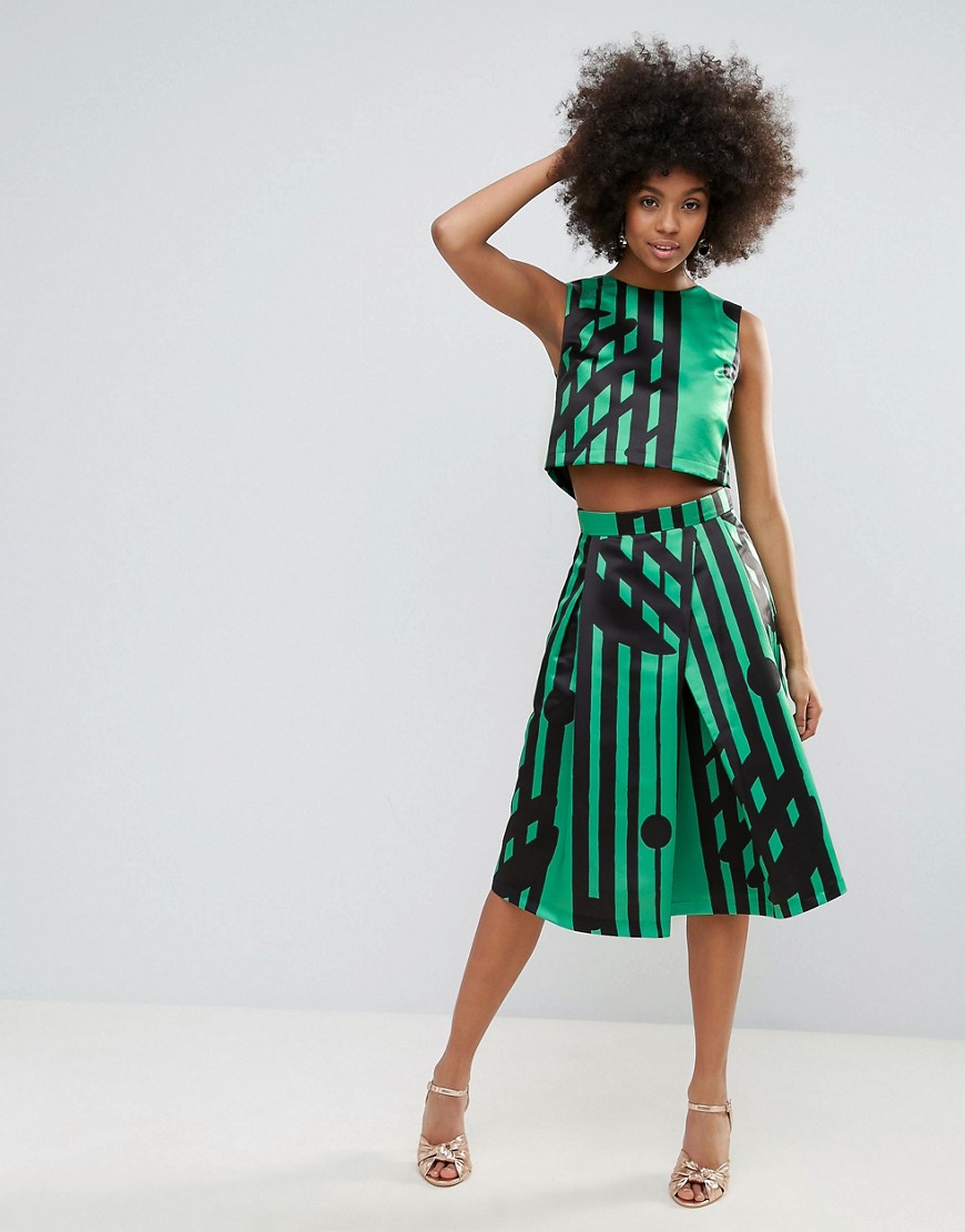 Horrockses Midi Skirt In Multi Print Co Ord