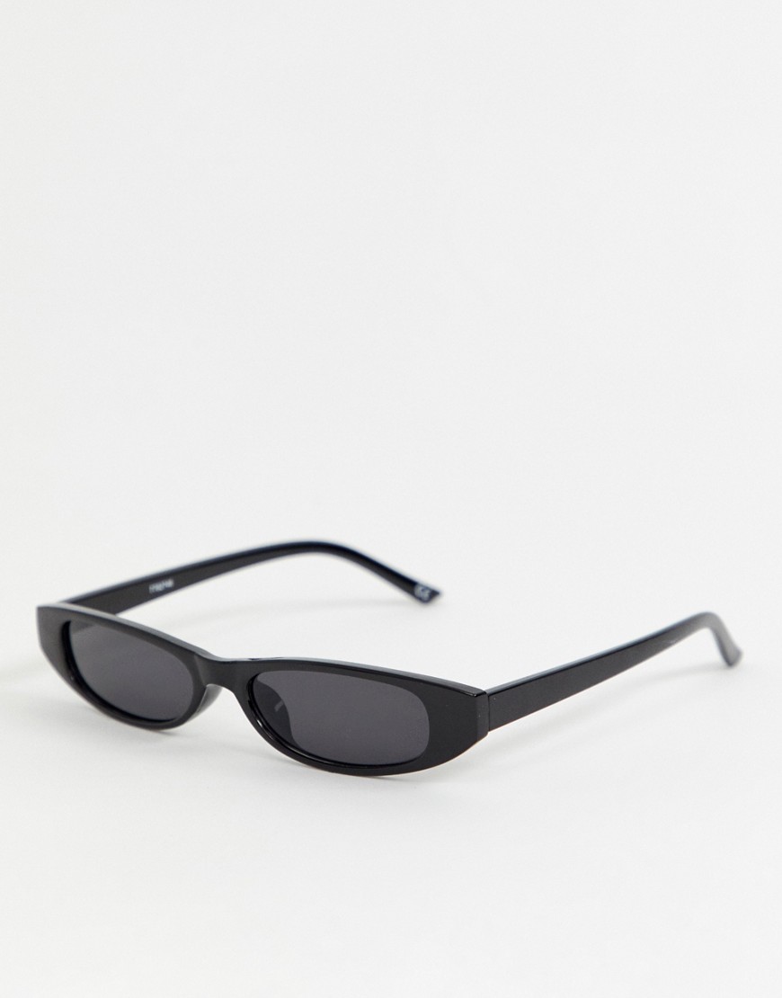 Reclaimed Vintage Inspired slim oval sunglasses in black exclusive to ASOS