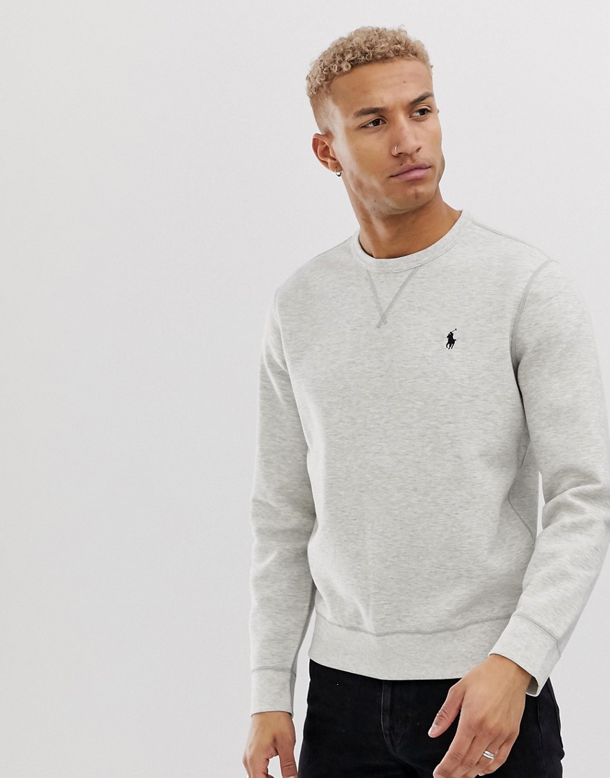 Polo Ralph Lauren icon logo crew neck sweatshirt in grey marl