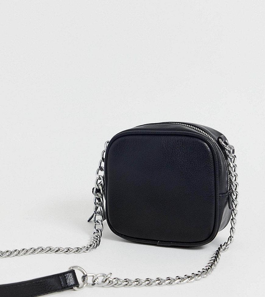 Bershka chain handle cross body bag in black