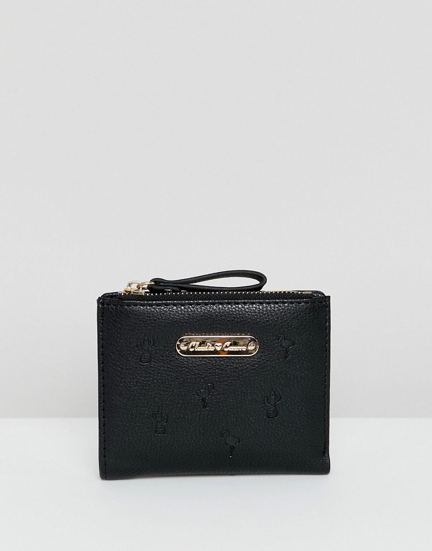 Claudia Canova zip top purse with embossed detail - Black