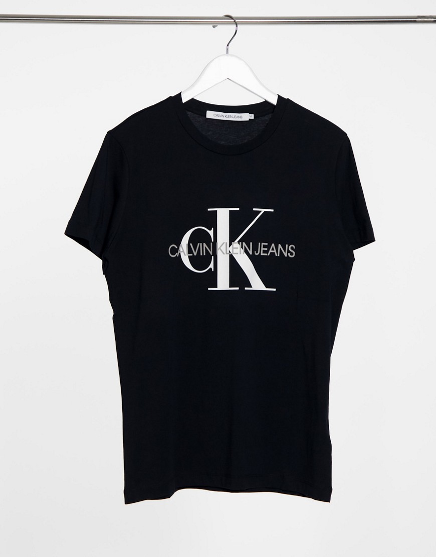 Calvin Klein Jeans iconic monogram slim t-shirt in black