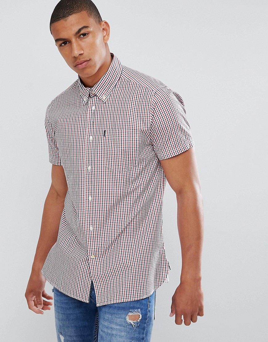 Barbour Alston short sleeve checked shirt in red