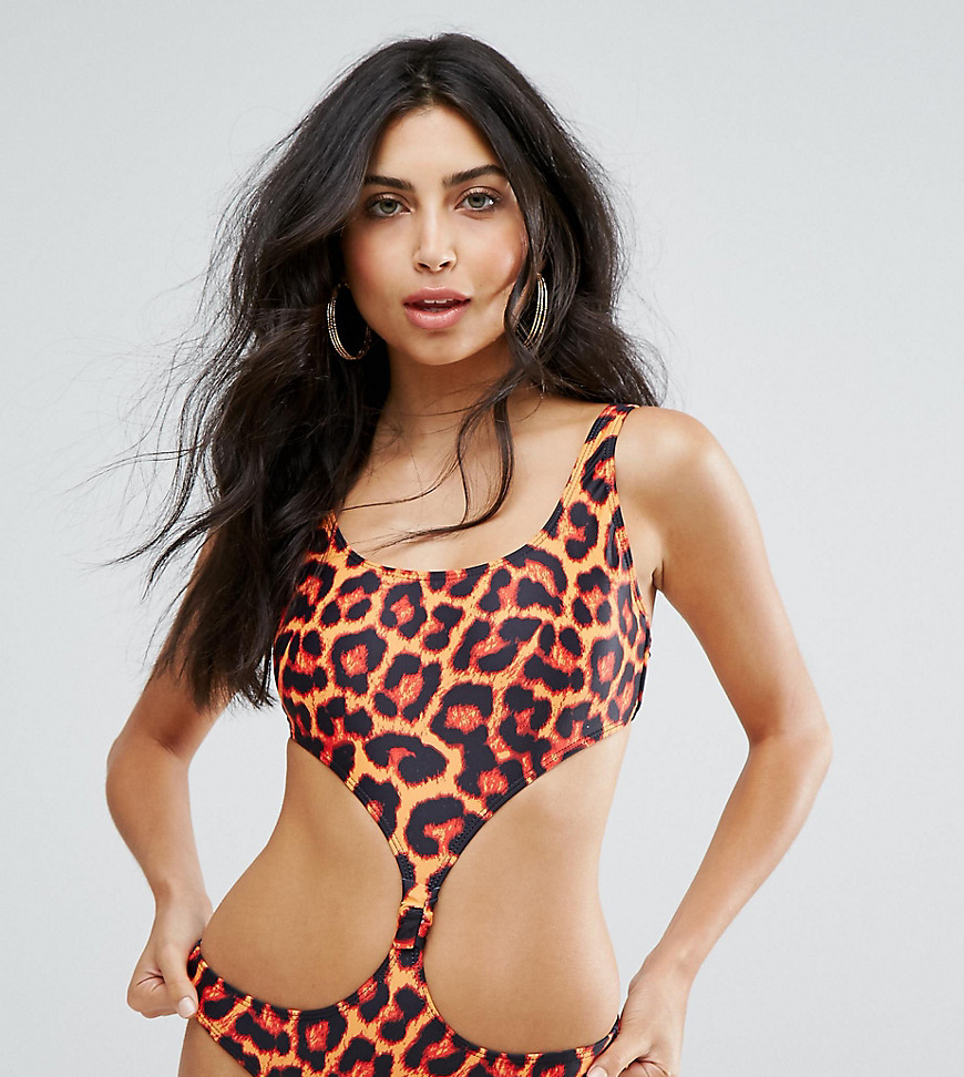 Missguided Leopard Print Swimsuit - Leopard print