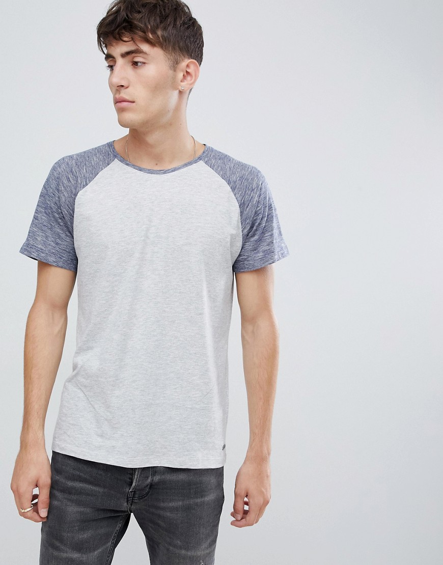 Esprit Raglan T-Shirt With Contrast Sleeve - Grey