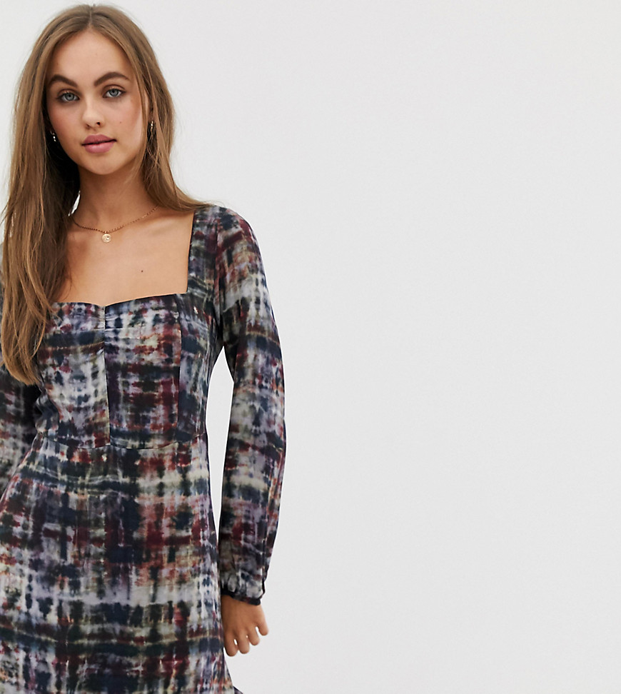 Pull&Bear dress with square neck in tie dye