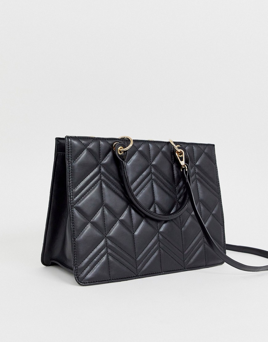 ASOS DESIGN quilted boxy tote bag with tablet compartment