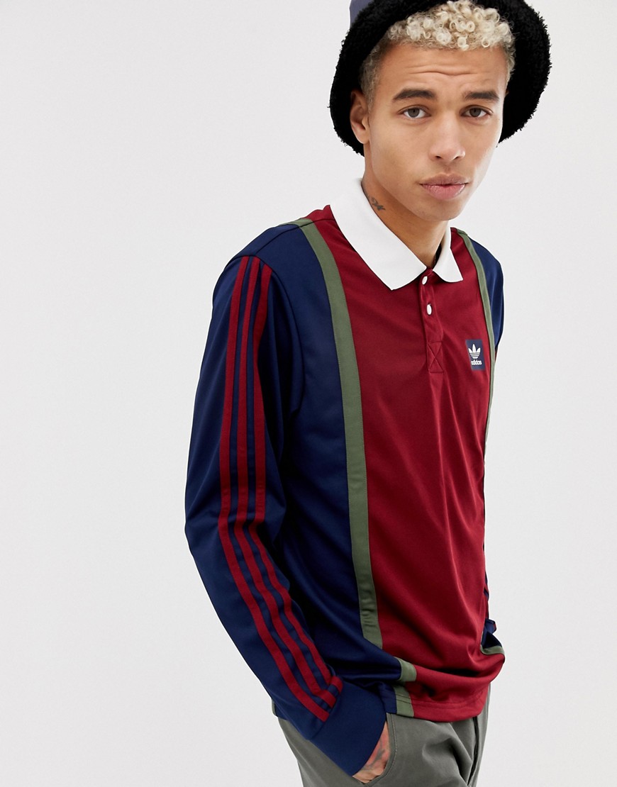 adidas Skateboarding Rugby Jersey In Red