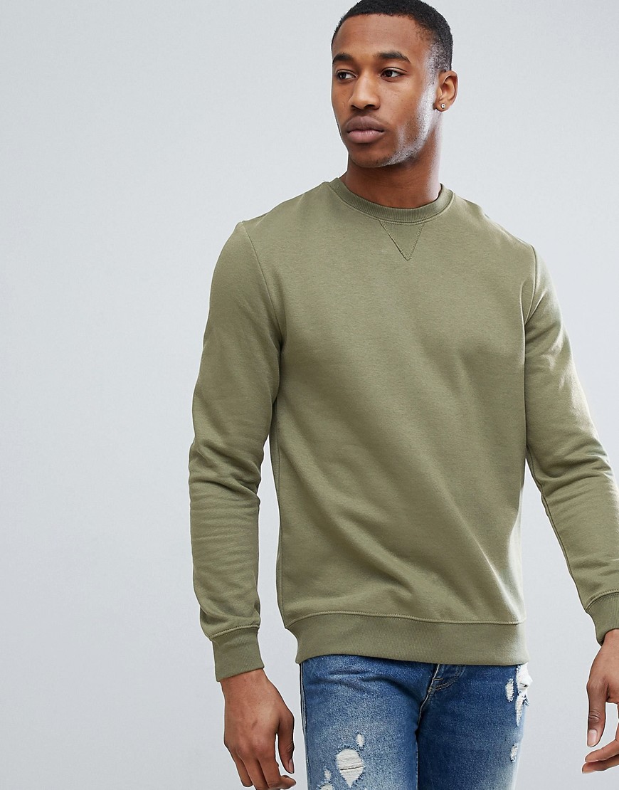 Pull&Bear sweatshirt in khaki - Khaki