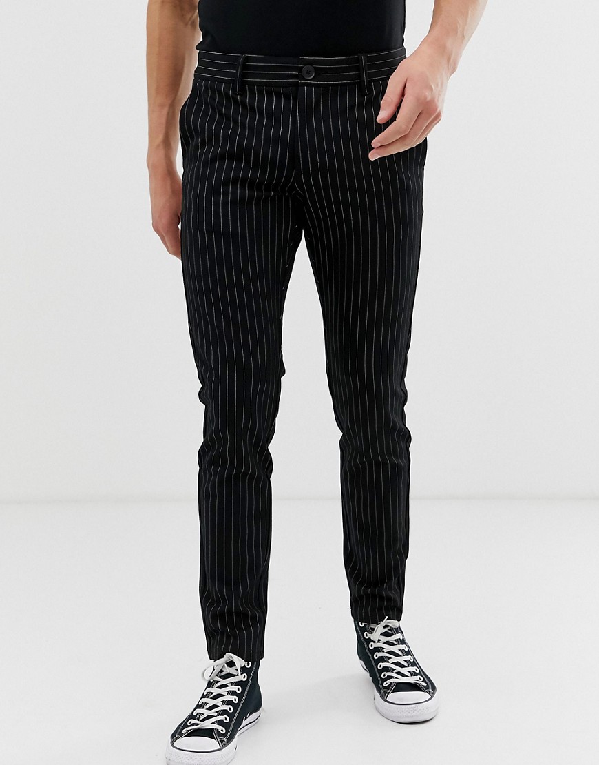 Only & Sons slim tailored trouser with pinstripe detail