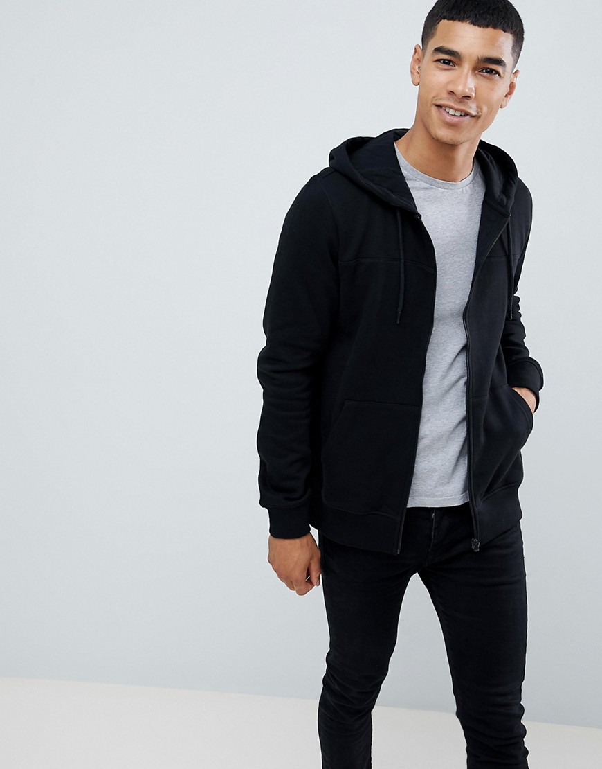 Burton Menswear zip hoodie in black