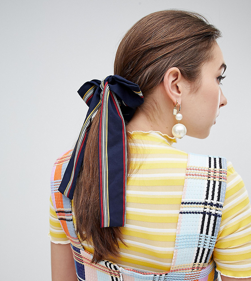 Liars & Lovers striped bow detail scrunchie - Multi