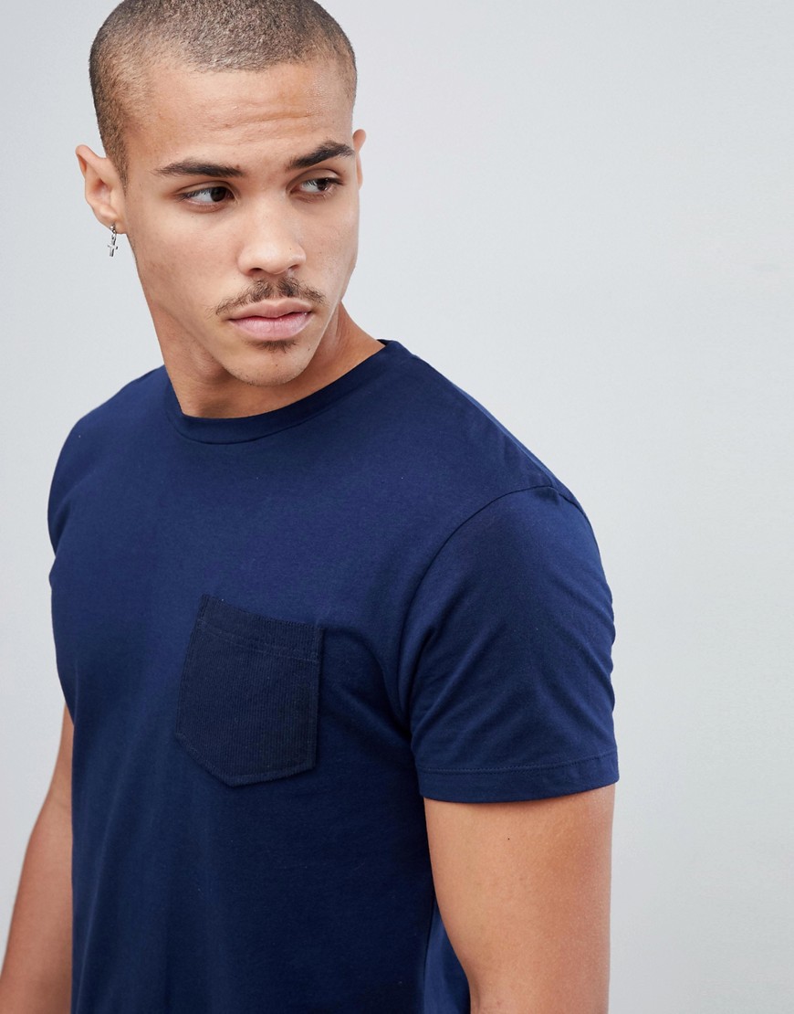 Bellfield t-shirt with cord pocket in navy