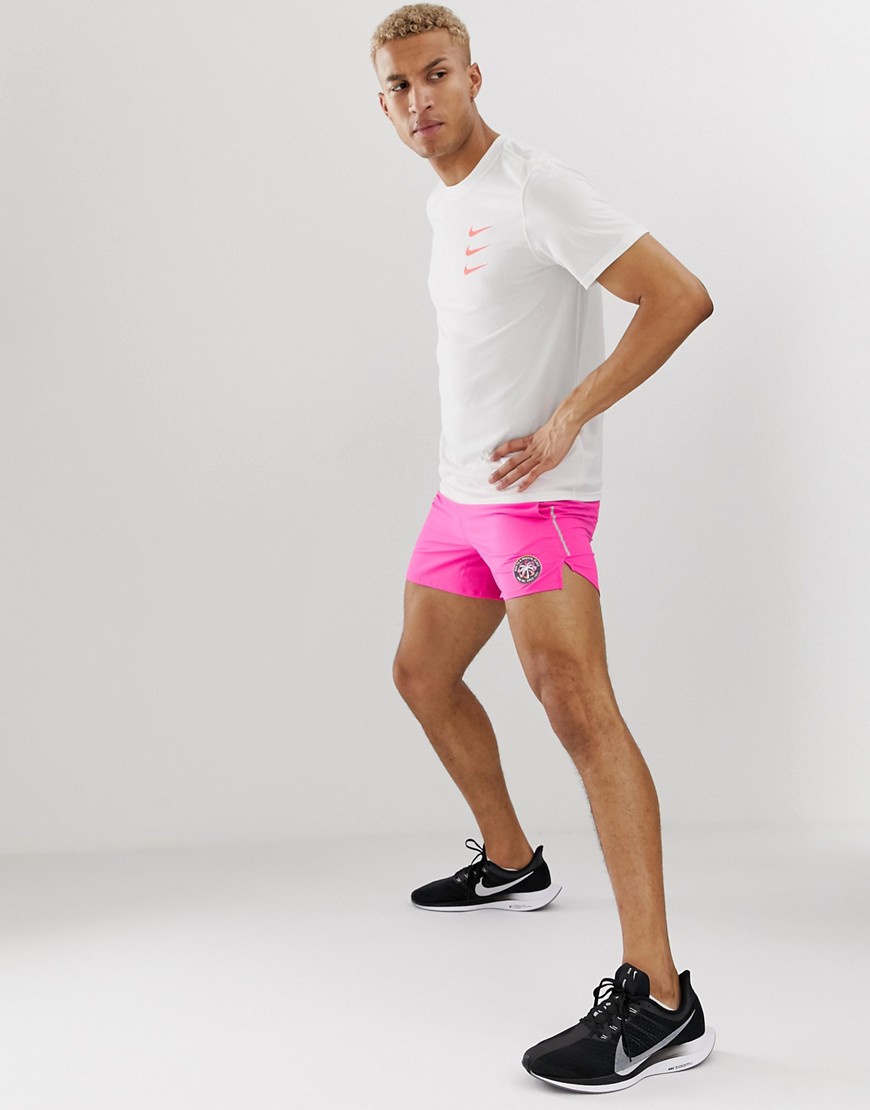 Nike Running Flex 5 inch shorts in pink