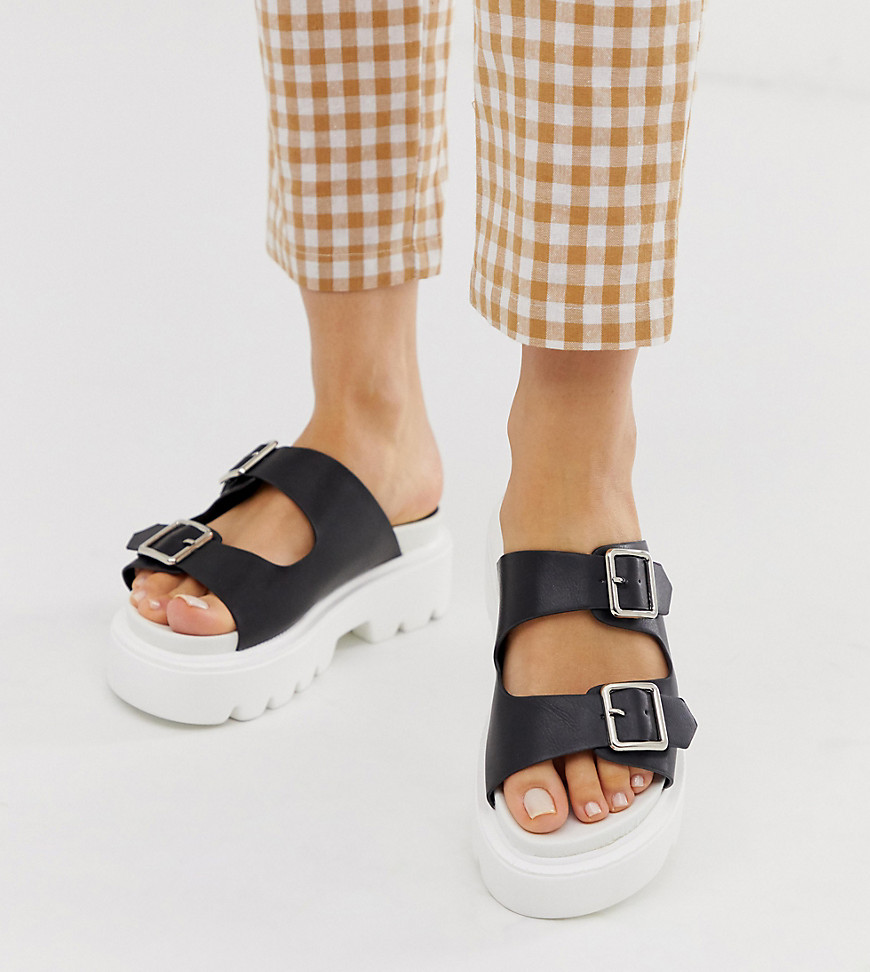 Park Lane wide fit double buckle chunky sandals
