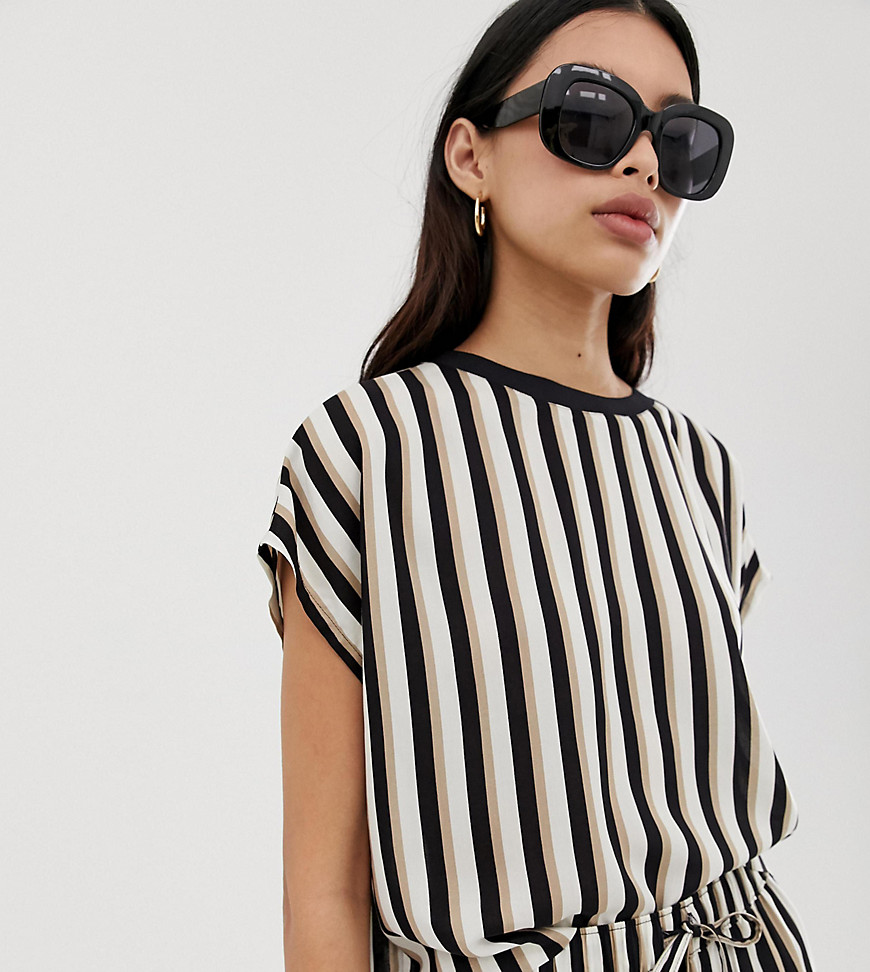 Weekday relaxed fit co-ord t-shirt in mono stripe