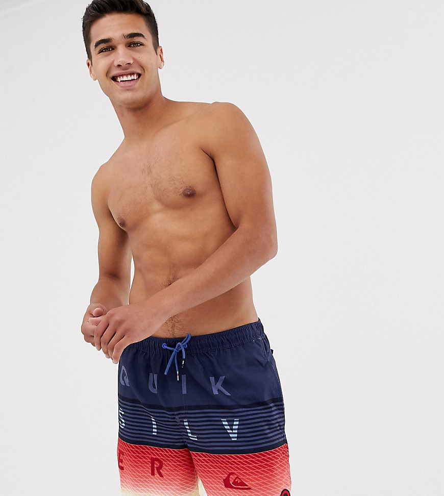 Quiksilver Worldblock boardshorts in grey and red